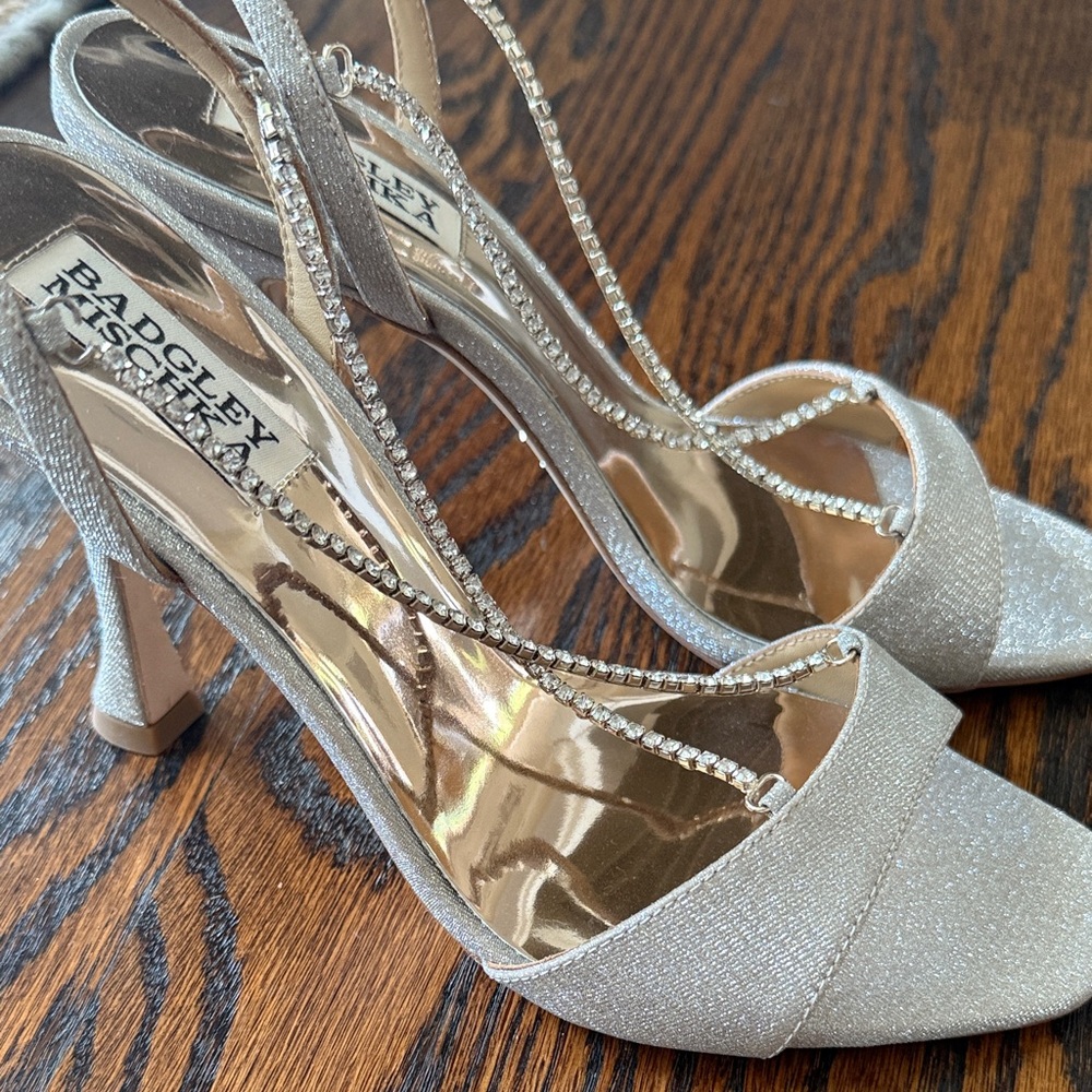 Badgley Mischka Glittering Gold Heels
